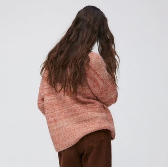 Zara Alpaca Blend Turtleneck Sweater - Blush Pink - Boxy & Oversized Fit - Picture 5 of 13